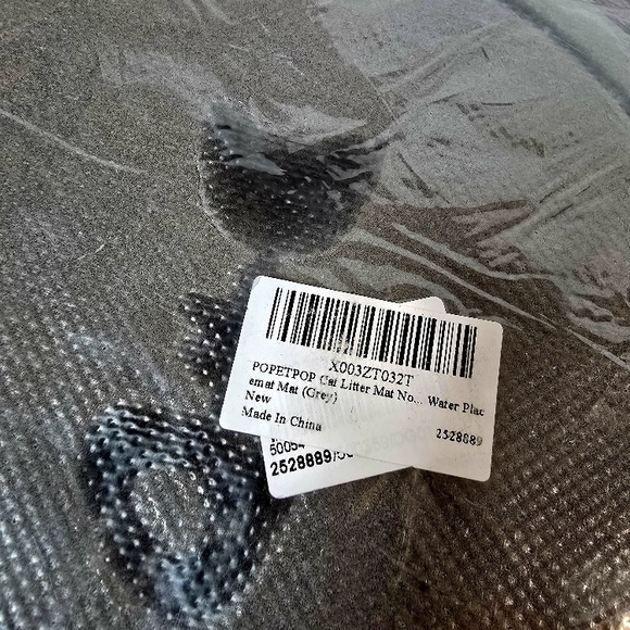 Gray Pet Feeding Mat with Fish and Paw Design - Picture 3 of 4